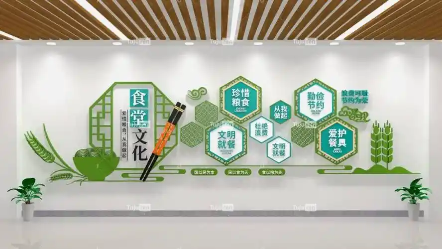 食堂文化墙面 卡通食堂文化墙 中式食堂文化墙 食堂文化墙食堂标语