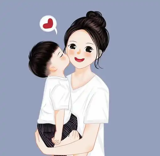 亲子情头图片 超火的手绘带娃情侣头像一人一张图片_情侣动漫头像