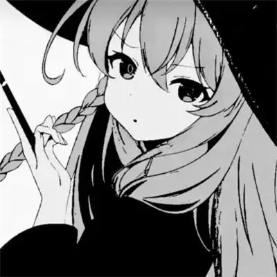 动漫女生头像黑白漫画图片