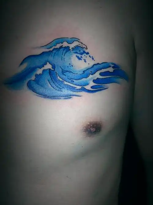 海浪_纹身图案手稿图片_林子的纹身作品集