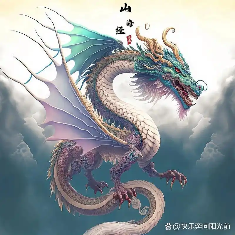 《山海经》神兽之-应龙,是唯一长翅膀的中 《山海经》神兽之-应龙,是