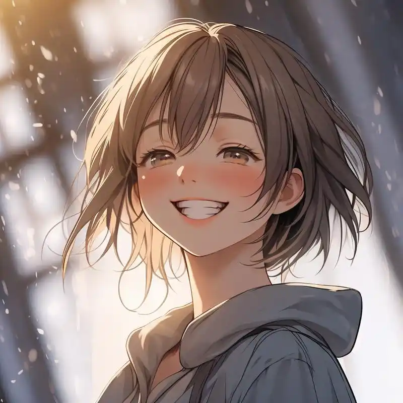 93日落下的女生头像99 日落时分,阳光洒在她的脸上,映衬出那份