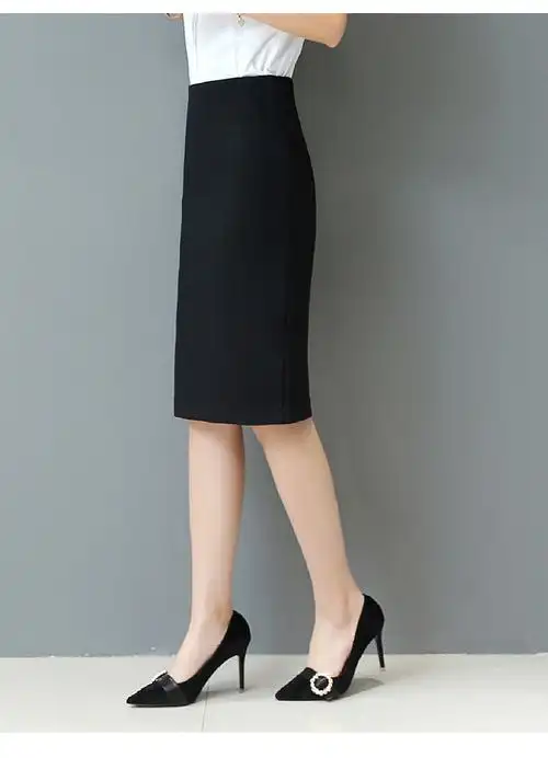 春夏高级感正装包臀裙黑色一步裙工装职业高腰过膝显