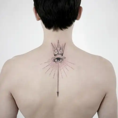 【初心-图片】180329#尼坤#新纹身 "皇冠,(他的)眼睛,箭头" cr tattoo
