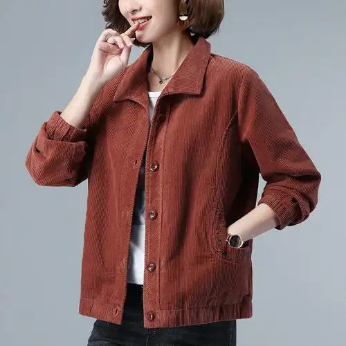 女士短外套2023年春秋新款韩版刺绣大码夹克开衫宽松休闲棉上衣