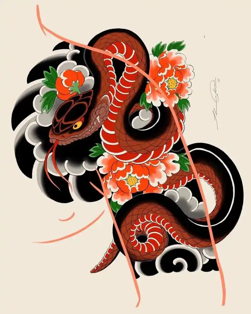 湛江刺青 满背纹身 满背老传统纹身 花臂纹身手稿|花臂老传统|花腿