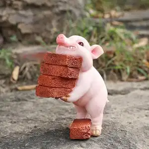 创意可爱小猪摆件仿真猪家居装饰品生日礼物闺蜜女生搬砖猪生肖猪