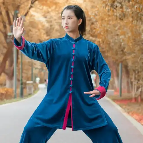 争风华秋冬季太极服女2022年新款太极拳练功服装男金丝绒高端加厚