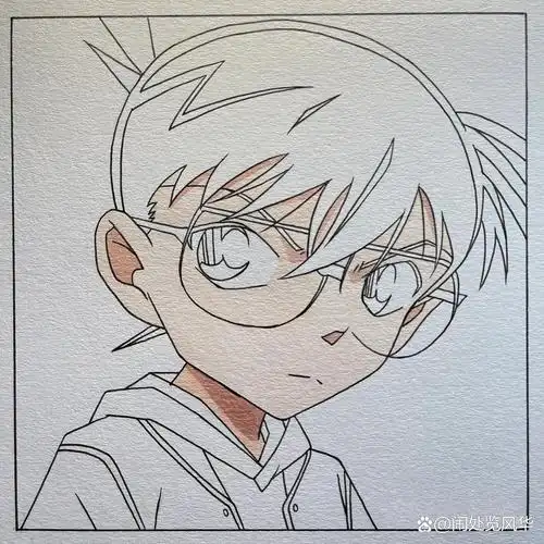 手绘|名侦探柯南 尺寸:    12*12cm 纸:        柏伦斯荷兰白卡纸250g