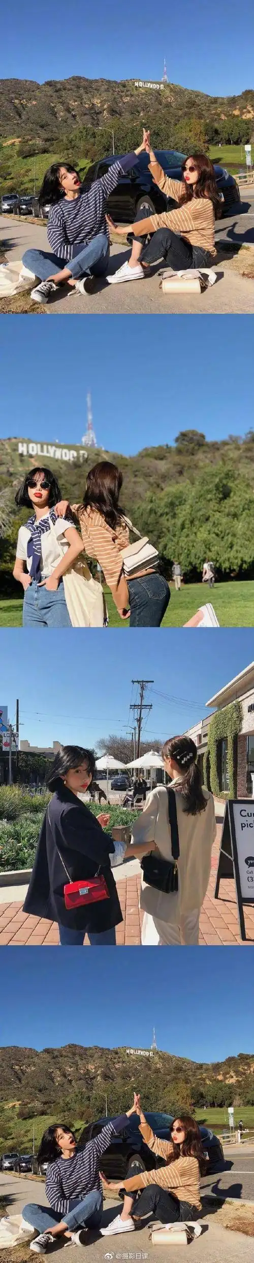 闺蜜出游拍照姿势get