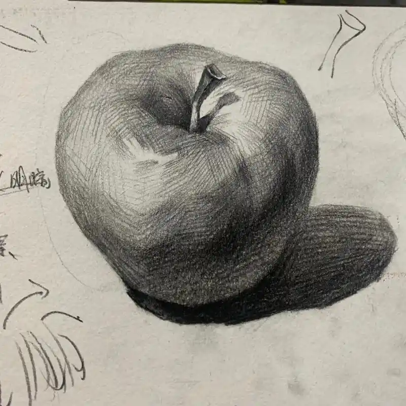 苹果怎么画.#美术生 #美术老师的日常 #绘画过程分享 - 抖音