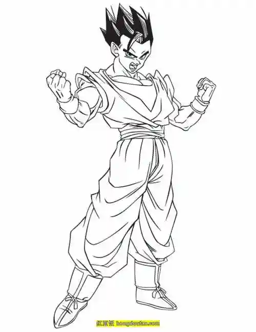 11张战斗中的七龙珠小悟空卡通涂色图片免费下载-红豆饭小学生简笔画