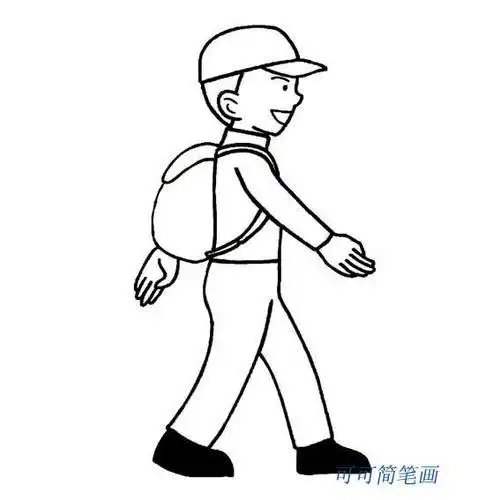 背书包的背影简笔画
