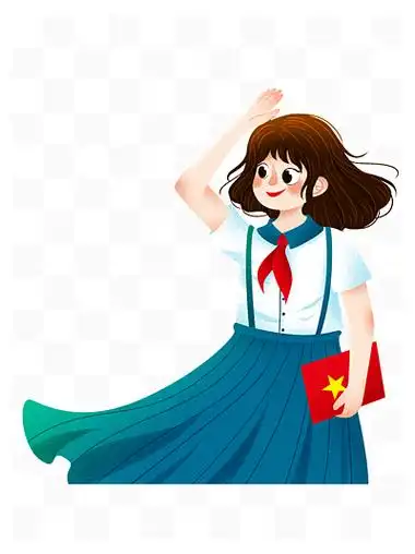 清新可爱敬礼的女孩子插画设计