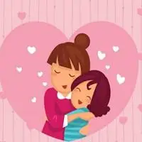 母女头像卡通一对时尚可爱母女头像一对两张点击鼠标右键下载