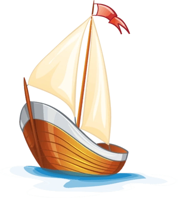 手绘卡通帆船