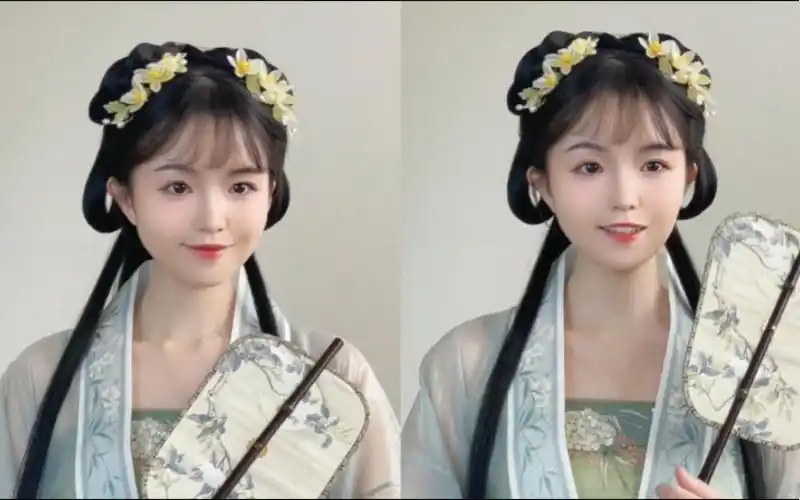 汉服发型教程|茉莉清茶 超简单的仙女风披发发型