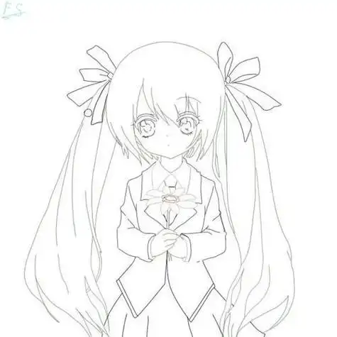 动漫少女伤感简笔画 简笔画图片大全-普车都