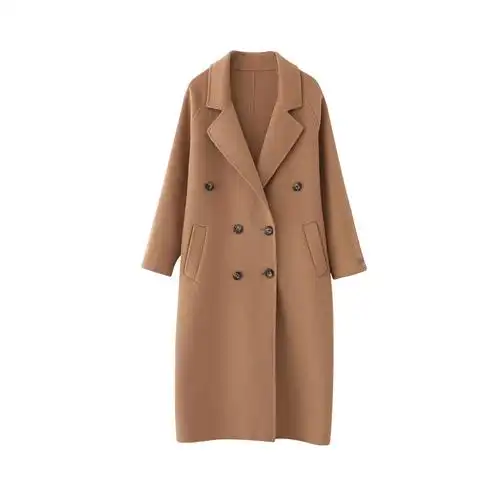 【dodoyz】2019冬季新品经典版型羊绒双面尼中长款大衣 三色