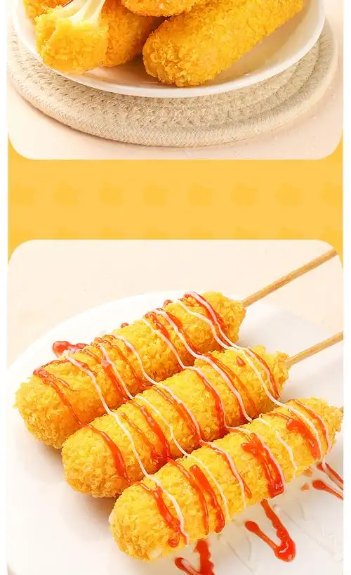 芝士热狗棒拉丝冷冻油炸小吃半成品肠芝士棒韩国网红零食芝士热狗棒24