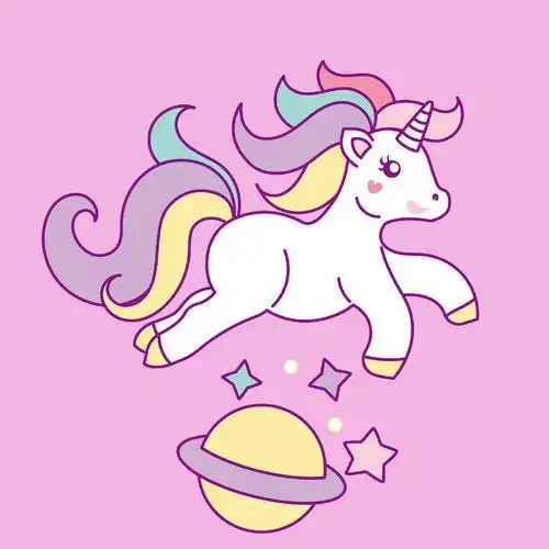 可爱独角兽头像简笔画