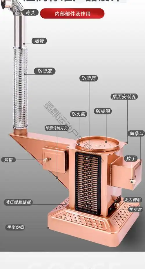 爱之岛农村烤火炉家用取暖炉室内回风炉无烟烧柴节能柴火炉柴煤两用