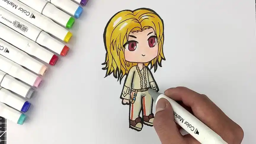 画史莱克七怪中的老大戴沐白,斗罗大陆q版人物动漫简笔画!#手绘