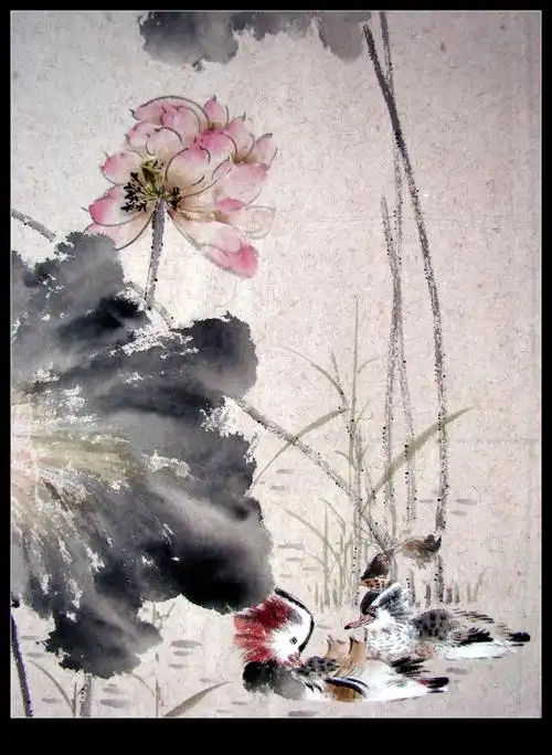 潜力推荐 花鸟画家李运吉 荷花鸳鸯条幅