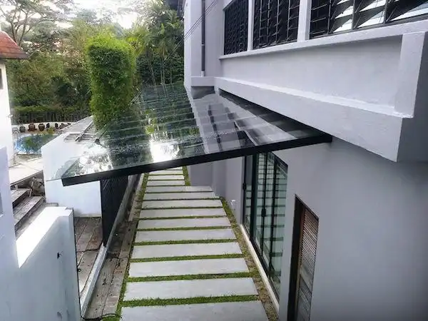 点式玻璃雨蓬祥耀装饰在线咨询玻璃雨蓬