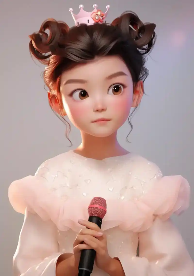 漂亮的小主持人.#ai绘画 #绘画 #卡通头像 #萌娃 - 抖音