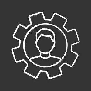 白色背景上的专业技能图标照片