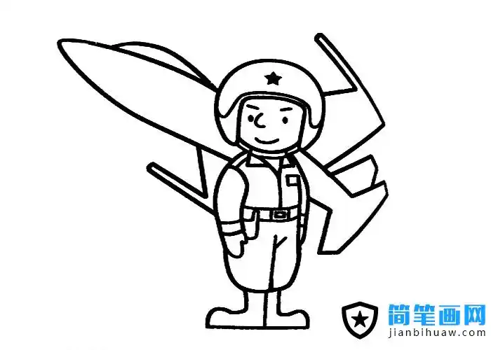 飞行员的简笔画图片