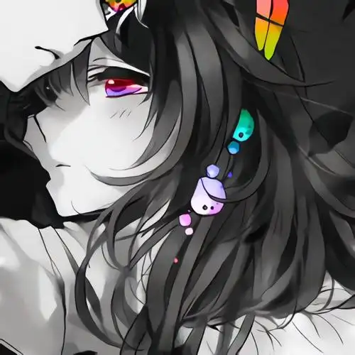 黑白情侣头像,炫彩