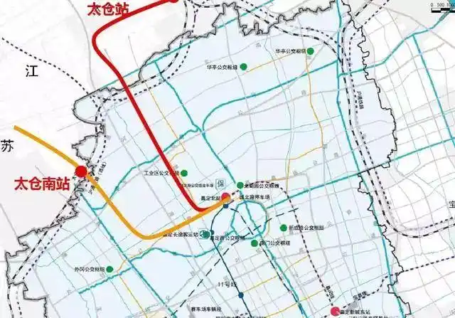 而嘉闵线直接往北走对接 太仓站,可对接 北沿江铁路连接线(方案),去往