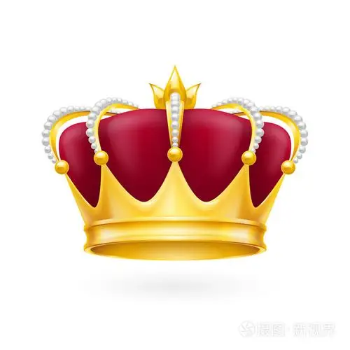 金色的王冠,在白色的背景