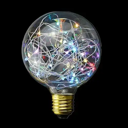 g95 复古爱迪生灯泡,amzstar led 多色烟花灯泡 e27 底座 3w 300lm