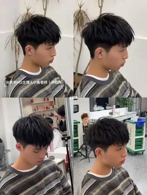 男生碎盖烫烫型不烫卷的发型阳光帅气