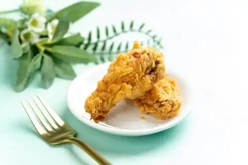 一对炸鸡翅特写 炸鸡翅