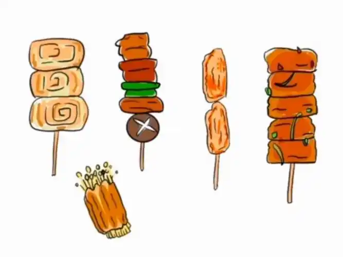 烤串儿简笔画
