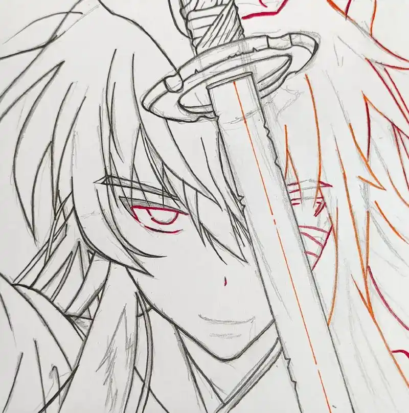 犬夜叉.犬夜叉#犬夜叉 半人半妖#马克笔手绘 #画渣日常 # - 抖音