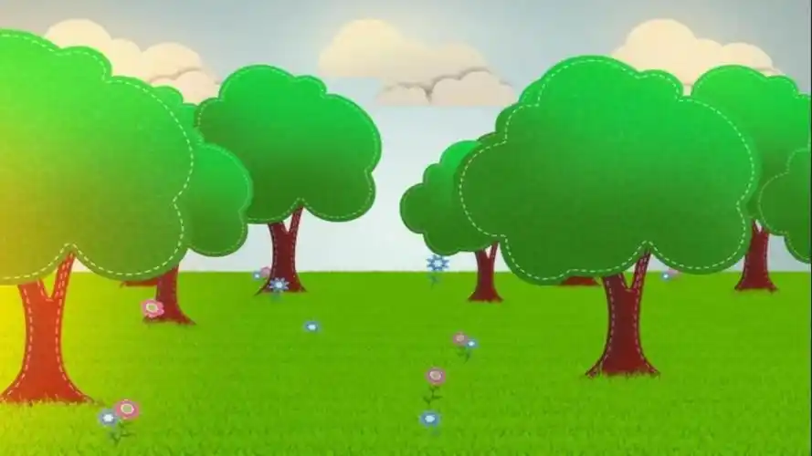 卡通树林景色循环动画视频素材视频音效素材免费下载(图片编号:894289