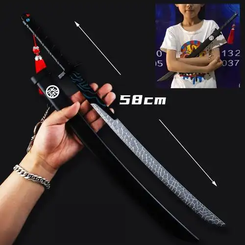 刺客五六七魔刀千刃大号木质1米手办伍六七567玩具儿童夜发光 73厘米