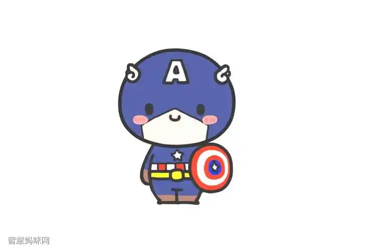 萌萌的美国队长怎么画