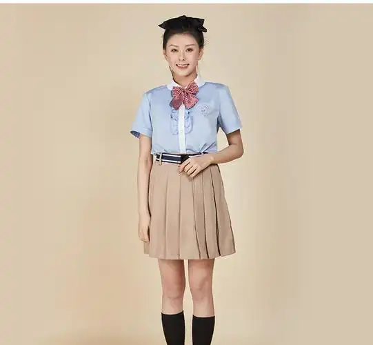 校服深圳明德学校 中学女生夏季礼服 短衬衫连衣裙套装定制款 明德