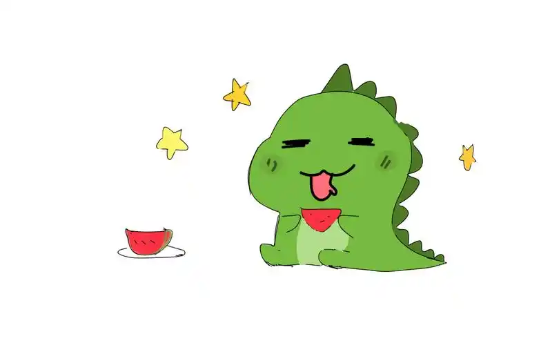 ipad简笔画练习打卡 抱西瓜的小恐龙