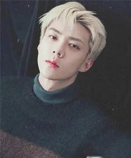 厚重的短发以及刘海都是很显发量的,金亚麻色染发设计完美的修饰头型