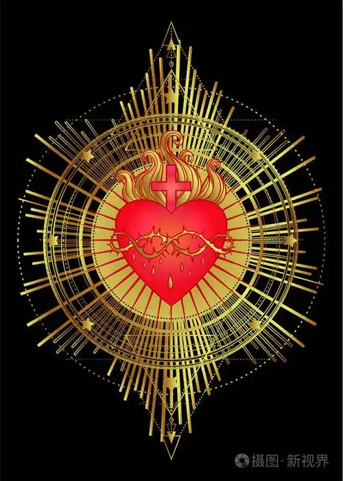 时尚的复古风格元素. 灵性宗教,天主教,基督教,神秘,炼金术,魔法爱.