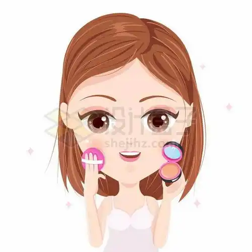 卡通美女正在化妆中2210484矢量图片免抠素材