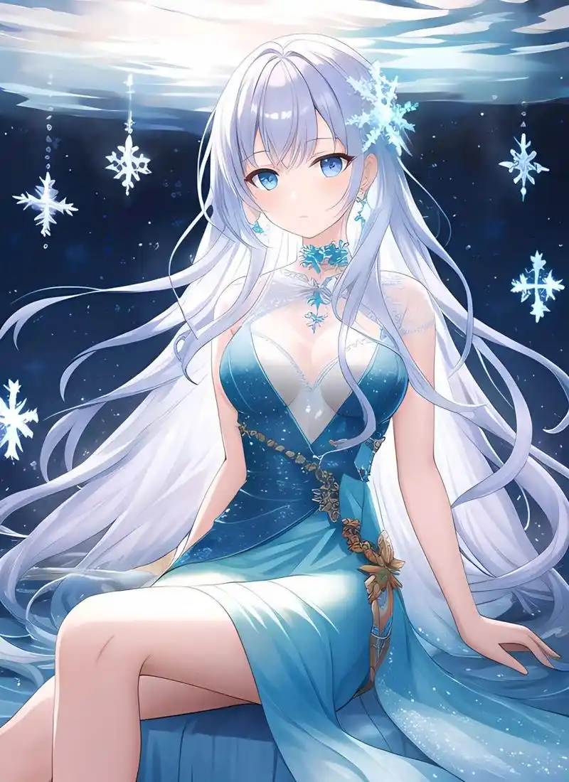 二次元美少女壁纸,冰雪公主,太美了