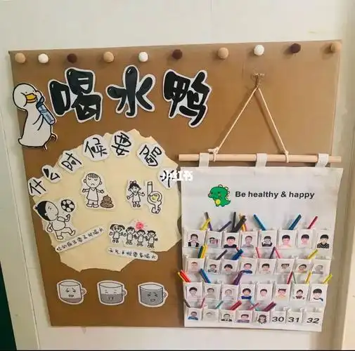 喝水环境创设#幼儿园主题墙  #幼儿园环创  #幼儿园喝水环创  #小鸭子
